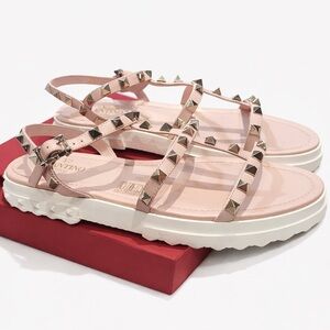 Valentino Pink Studded Gladiator Sandals 38